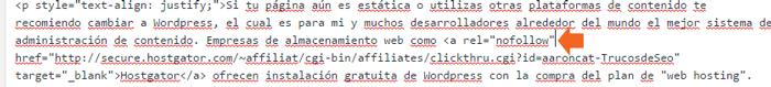 No Follow para Contenido que No desea que sea Rastreado por los Buscadores