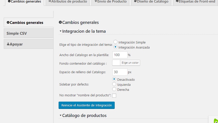 Plugin de Catálogo de Productos