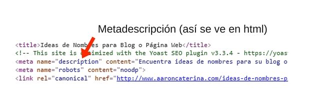 Imagen con un ejemplo de metadescripción. Descripción al pie.